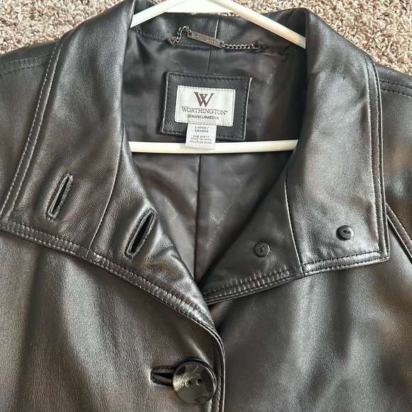 Worthington Lambskin leather jacket, size L, black - Picture 4 of 12